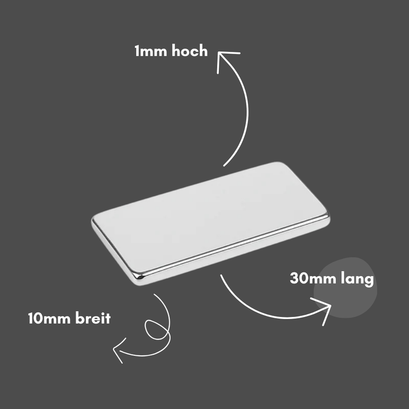 3M Selbstklebender Neodym-Magnet 30x10x1 mm – Superstarker Quadermagnet N42