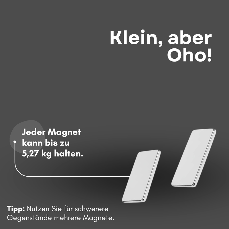3M Selbstklebender Neodym-Magnet 40x12x1 mm – Superstarker Quadermagnet N42