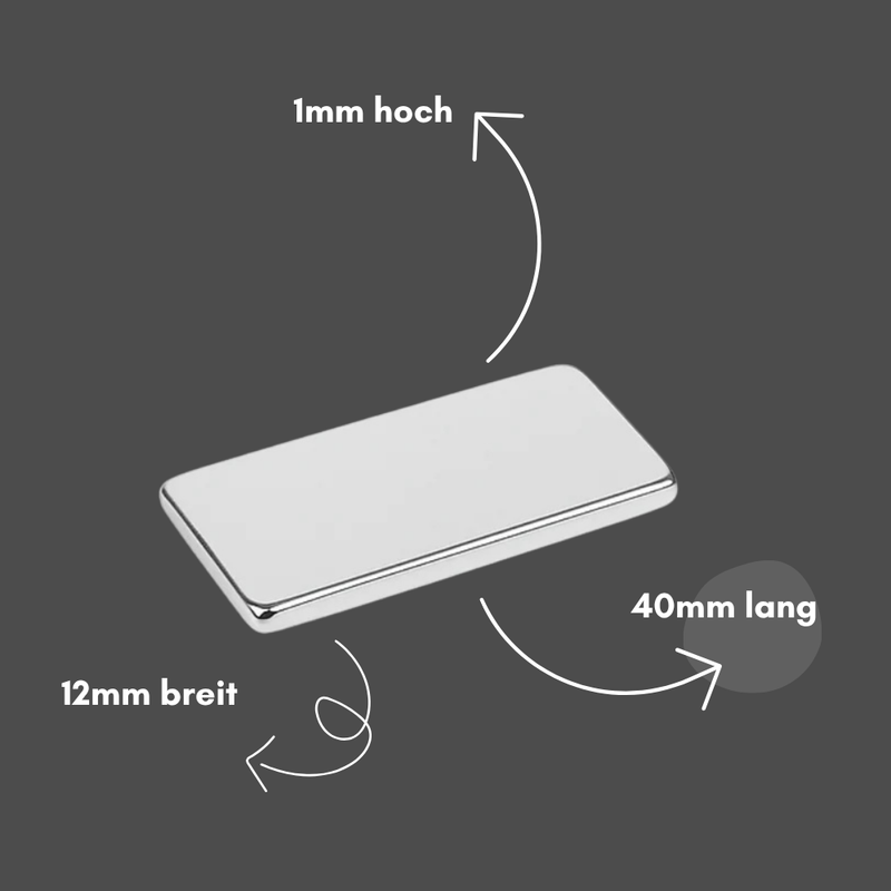 3M Selbstklebender Neodym-Magnet 40x12x1 mm – Superstarker Quadermagnet N42