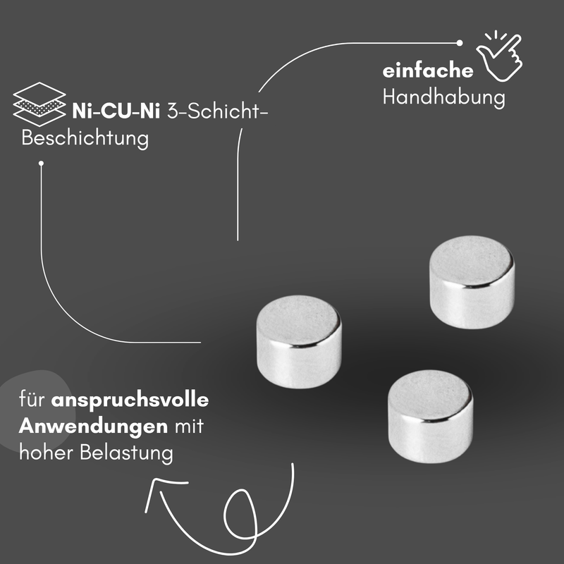 Neodym Magnet Ø 3mm x 2mm - Starker Scheibenmagnet - N42 Supermagnet - Hohe Haftkraft bis 218g