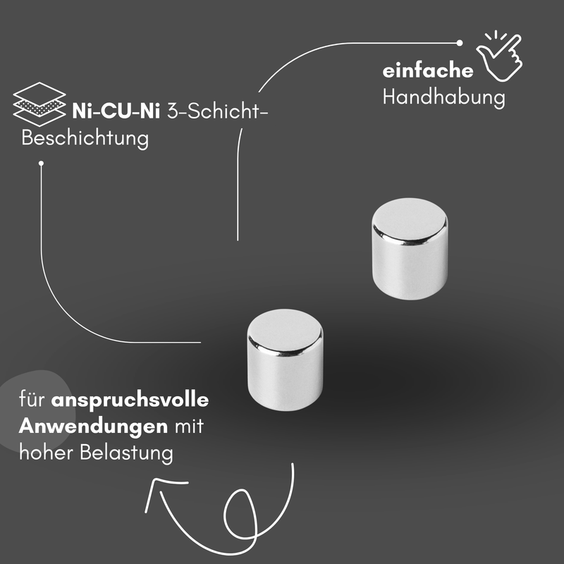 Neodym Magnet Ø 3mm x 3mm - Starker Scheibenmagnet - N42 Supermagnet - Hohe Haftkraft bis 272g