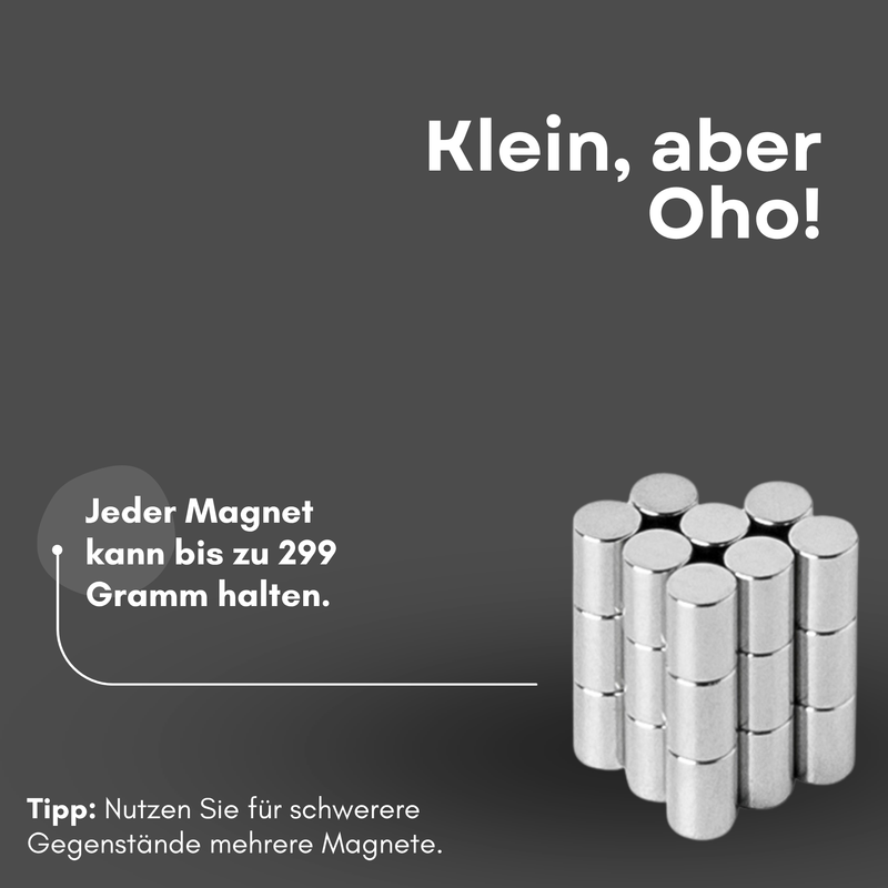 Neodym Magnet Ø 3mm x 4mm - Starke Scheibenmagnete N42 Supermagnet - Hohe Haftkraft bis 299g