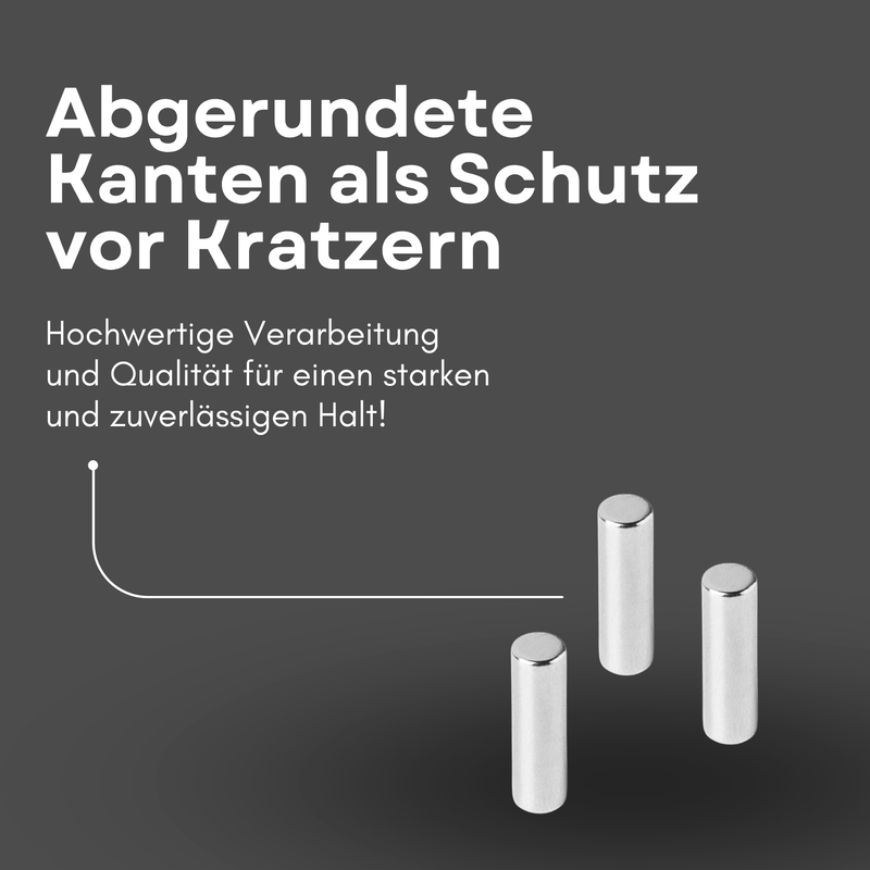 Neodym Magnet Ø 3mm x 8mm - Starker Scheibenmagnet - N42 Supermagnet - Hohe Haftkraft bis 354g