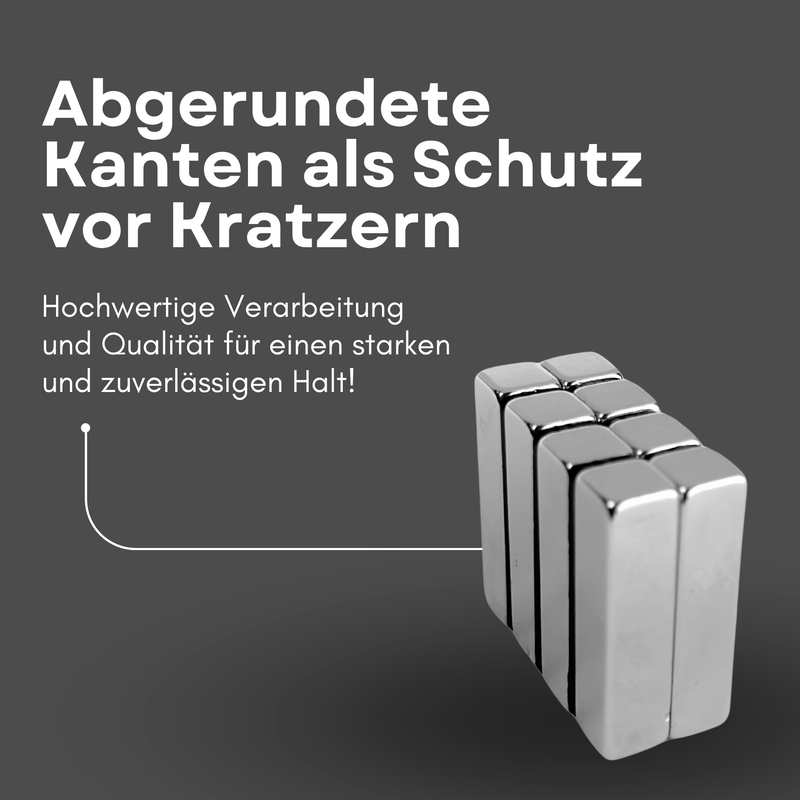 Neodym Magnet 40mm x 10mm x 10mm - N38 Supermagnet - Quadermagnete - Hohe Haftkraft bis 13,6kg