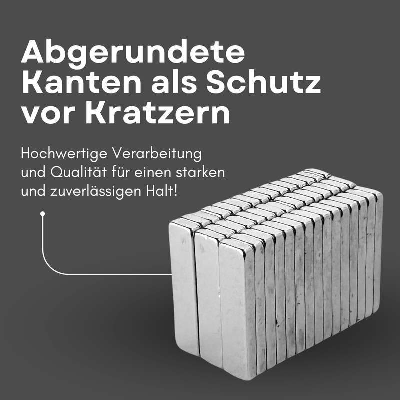 Neodym Magnet 40mm x 10mm x 4mm - N38 Supermagnet - Quadermagnete - Hohe Haftkraft bis 6,5kg