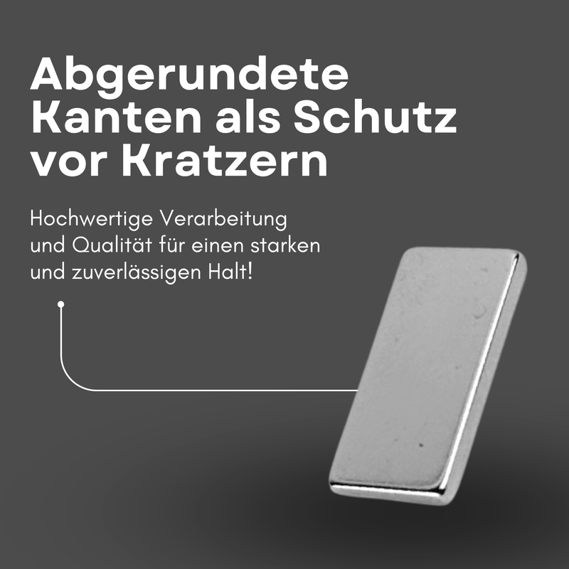 Neodym Magnet 40mm x 15mm x 6mm - N38 Supermagnet - Quadermagnete - Hohe Haftkraft bis 11,5kg