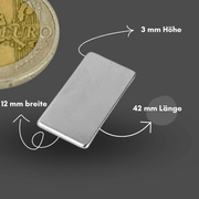 Präziser Neodym Supermagnet 42x12x3 mm, perfekt für Bastelprojekte und Konstruktionen