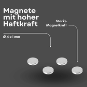 Mini-Supermagnet 4x1 mm – kompakt, N42, Ni-Cu-Ni beschichtet