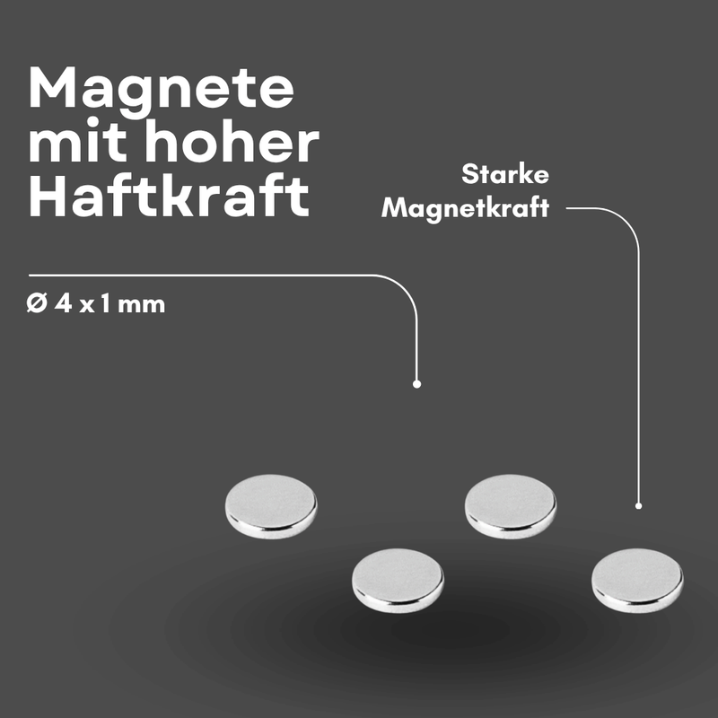 Mini-Supermagnet 4x1 mm – kompakt, N42, Ni-Cu-Ni beschichtet
