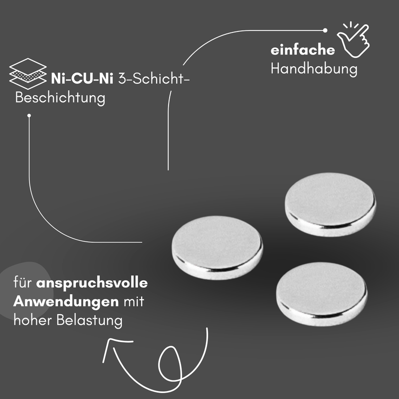 Neodym Magnet Ø 4mm x 1mm - Starker Scheibenmagnet - N42 Supermagnet - Hohe Haftkraft bis 163g