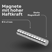Starker N42 Neodym Magnet 4x2 mm – Haftkraft ca. 350 g