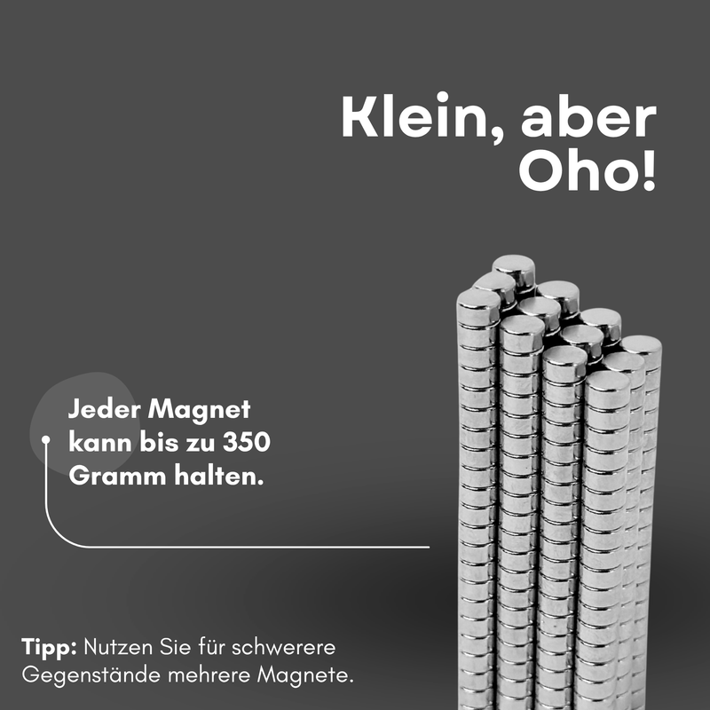 Neodym Magnet Ø 4mm x 2mm - Starker Scheibenmagnet - N42 Supermagnet - Hohe Haftkraft bis 350g