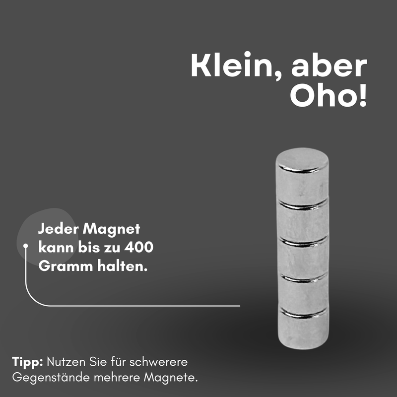Neodym Magnet Ø 4mm x 3mm - Starker Scheibenmagnet - N38 Supermagnet - Hohe Haftkraft bis 400g