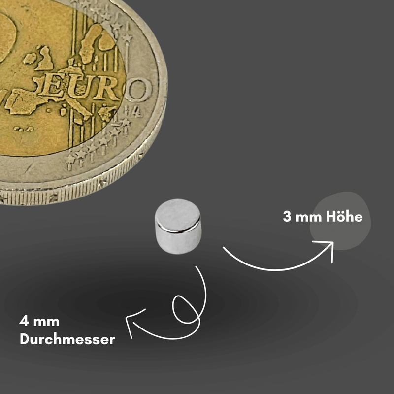 Mini Neodym Magnet 4x3 mm – passt in kleine Bauteile & enge Räume