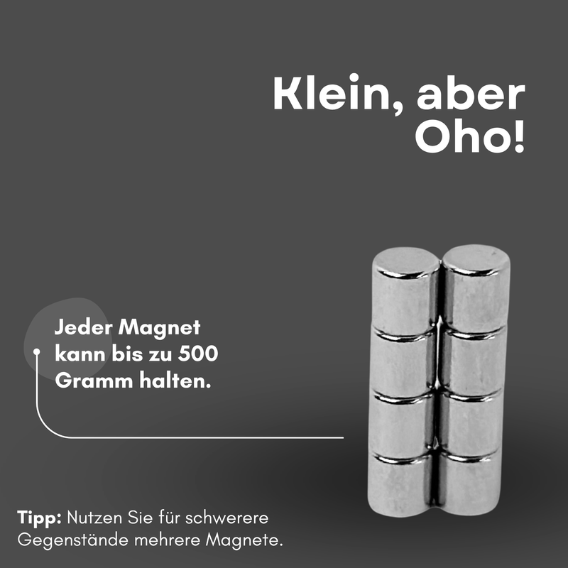 Neodym Magnet Ø 4mm x 4mm - Starker Scheibenmagnet - N38 Supermagnet - Hohe Haftkraft bis 500g
