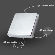 Supermagnet Neodym 50x50x25 mm, kompakter Quader für präzise Anwendungen in engen Räumen
