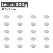 Neodym-Scheibenmagnet 5x1 mm N42 – kompakt und extra stark