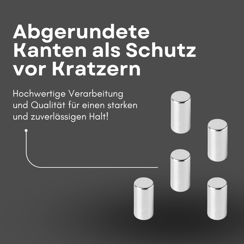 Neodym Magnet Ø 5mm x 10mm - Starker Scheibenmagnet - N42 Supermagnet - Hohe Haftkraft bis 1kg
