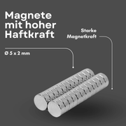 Starker N38 Neodym Magnet 5x2 mm – Haftkraft ca. 400 g