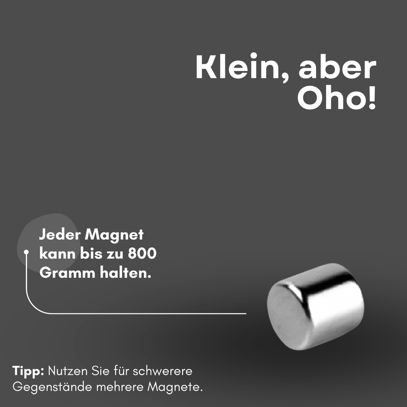 Neodym Magnet Ø 5mm x 5mm - Starker Scheibenmagnet - N38  Supermagnet - Hohe Haftkraft bis 800g