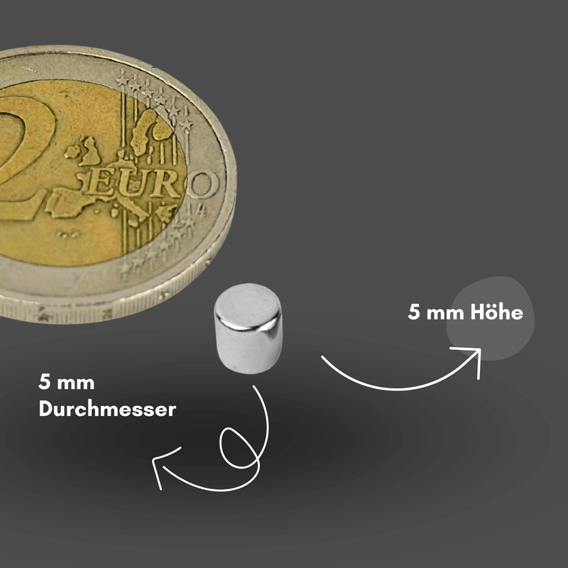 Axial magnetisierter Scheibenmagnet 5x5 mm N38 – langlebige Leistung