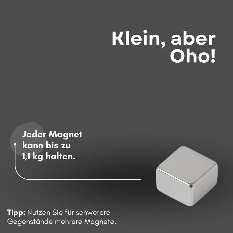 Neodym Magnet 5mm x 5mm x 2mm - N42 Supermagnet - Quadermagnete - Hohe Haftkraft bis 1,1kg