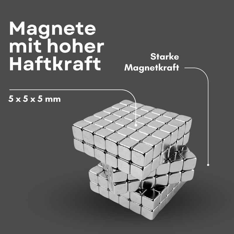 Neodym Magnet 5mm x 5mm x 5mm Supermagnete hohe Haftkraft Würfelmagnete