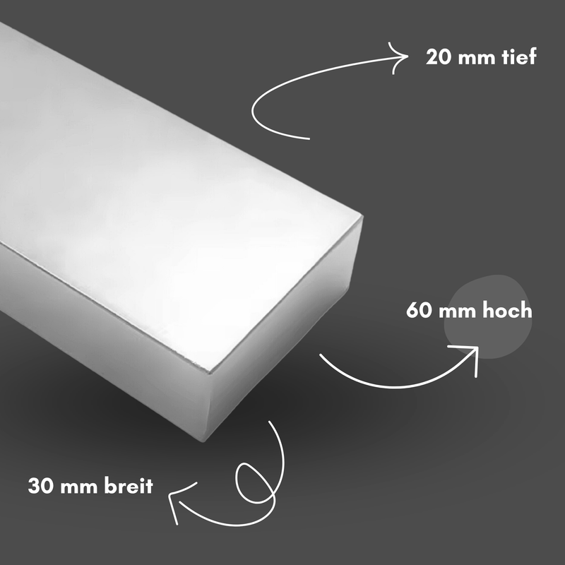 Neodym Magnet 60mm x 30mm x 20mm - N38 Supermagnet - Quadermagnete - Hohe Haftkraft bis 60kg