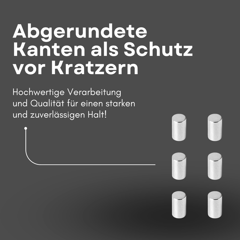 Neodym Magnet Ø 6mm x 10mm - Starker Scheibenmagnet - N42 Supermagnet - Hohe Haftkraft bis 1,4kg