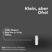 Scheibenmagnet 6x14 mm N35 silber Haftmagnet