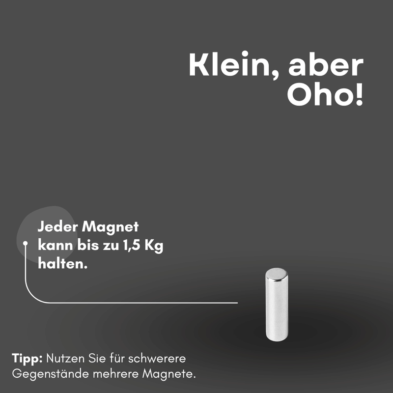 Scheibenmagnet 6x14 mm N35 silber Haftmagnet