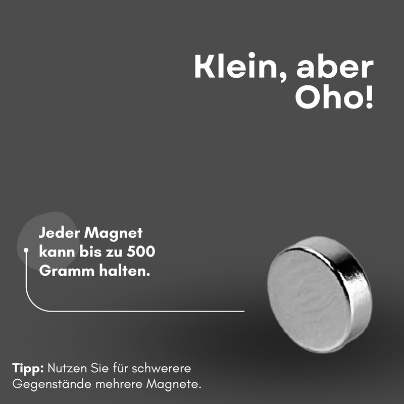 Neodym Magnet Ø 6mm x 2mm - Starker Scheibenmagnet - N38 Supermagnet - Hohe Haftkraft bis 500g