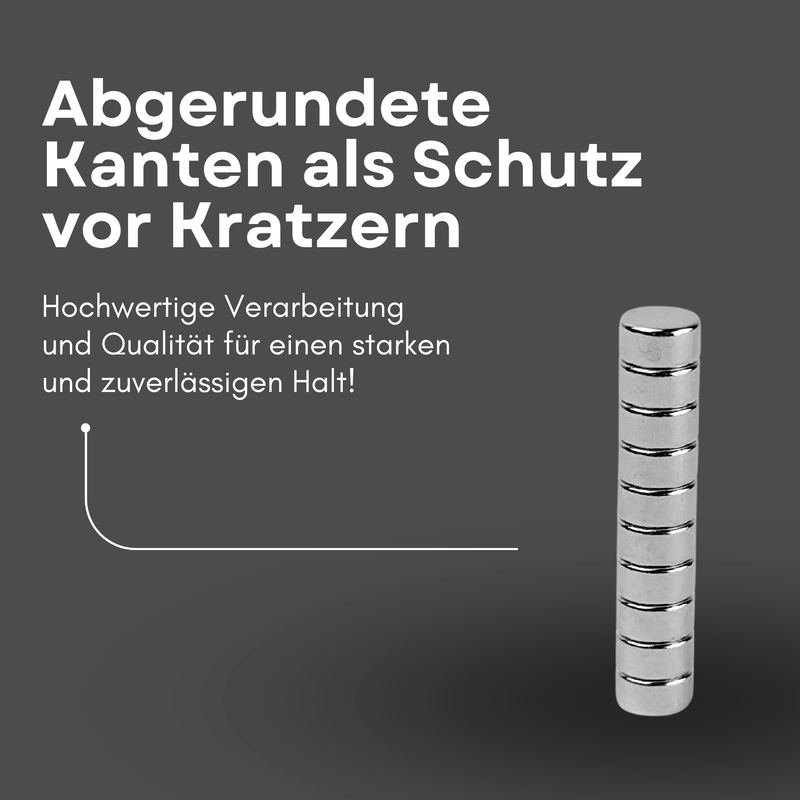 Neodym Magnet Ø 6mm x 3mm - Starker Scheibenmagnet - N38 Supermagnet - Hohe Haftkraft bis 880g