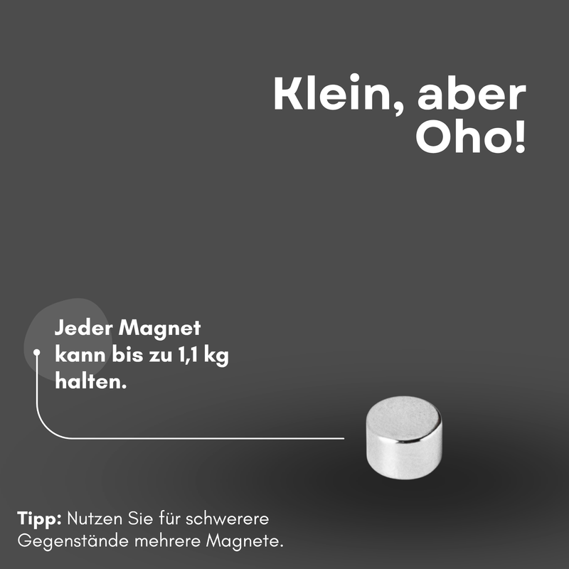 Neodym Magnet Ø 6mm x 4mm - Starker Scheibenmagnet - N42 Supermagnet - Hohe Haftkraft bis 1,1kg