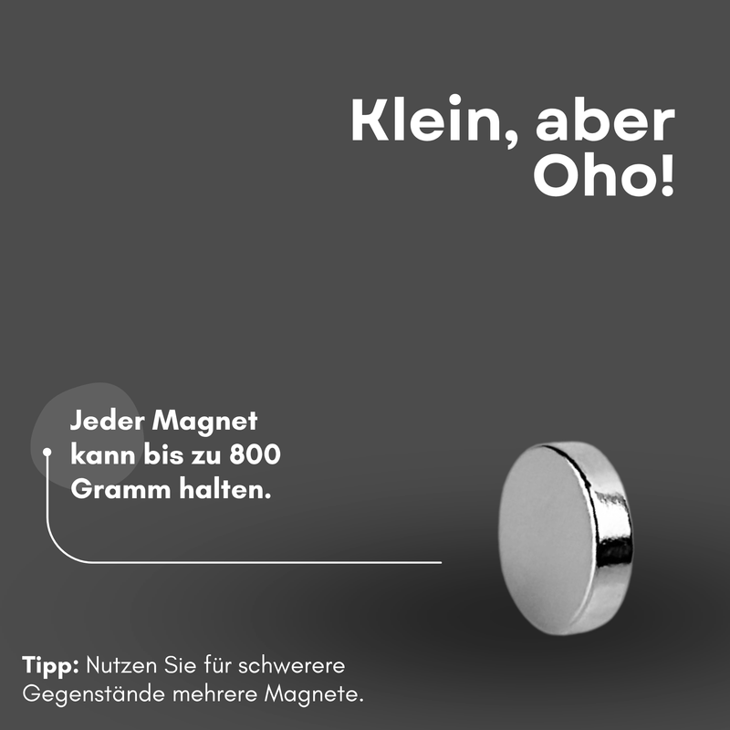 Neodym Magnet Ø 8mm x 2mm - Starker Scheibenmagnet - N38  Supermagnet - Hohe Haftkraft bis 800g