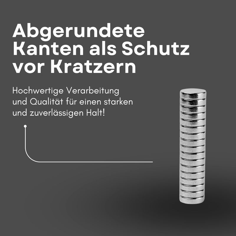 Neodym Magnet Ø 8mm x 2mm - Starker Scheibenmagnet - N38  Supermagnet - Hohe Haftkraft bis 800g