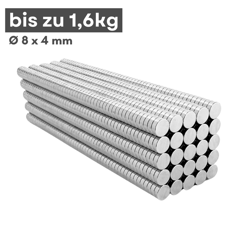 Neodym-Scheibenmagnet 8x4 mm N38 – kompakt und kraftvoll