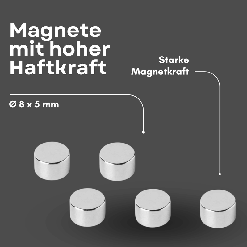 Flacher Supermagnet 8x5 mm – kompakt, N42, NiCuNi beschichtet