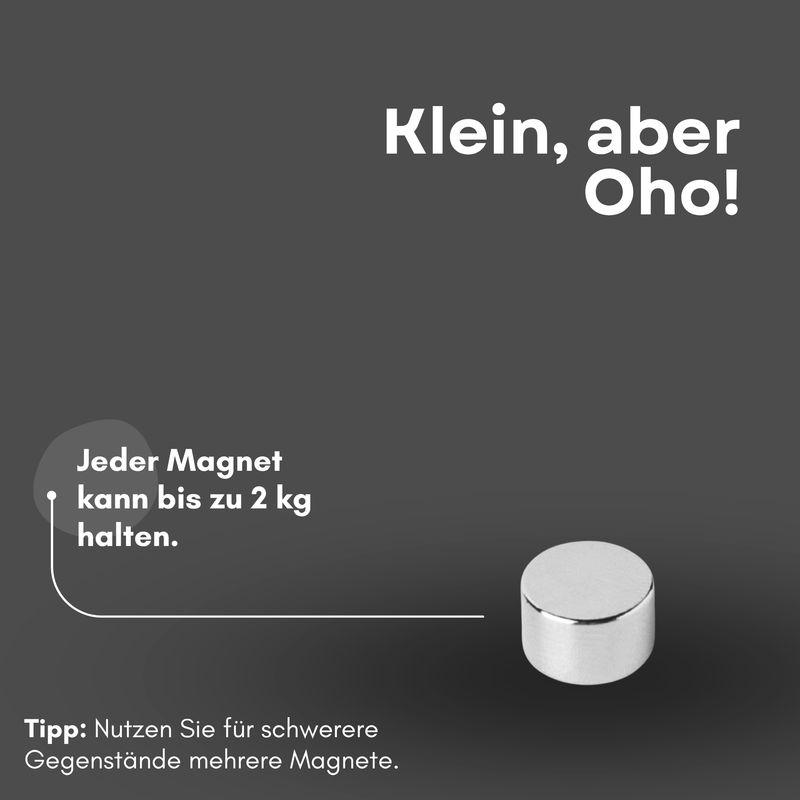 Neodym Magnet Ø 8mm x 5mm - Starker Scheibenmagnet - N42 Supermagnet - Hohe Haftkraft bis 2kg