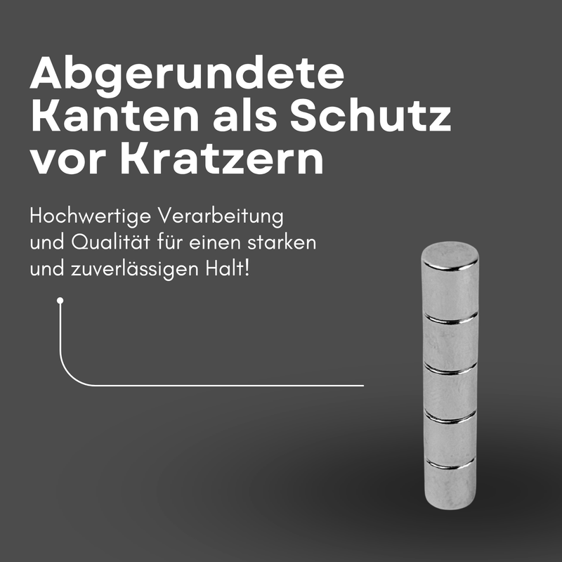 Neodym Magnet Ø 8mm x 8mm - Starker Scheibenmagnet - N38 Supermagnet - Hohe Haftkraft bis 2,3kg