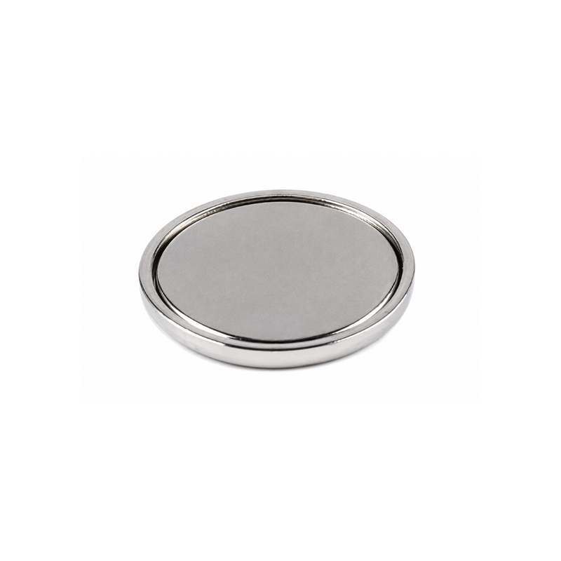 Neodym Magnet Ø 9 x 2 mm Magnetverschluss einseitig mit Gegenplatte – Taschenmagnet vernickelt