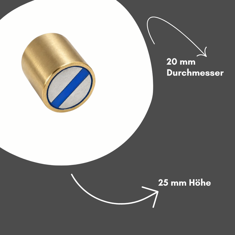 Neodym Magnet Stabgreifer Ø 20 x 25 mm M6 Innengewinde – Messinggehäuse hohe Haftkraft 30 kg