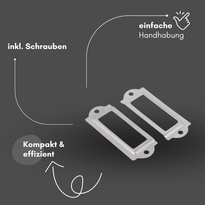 Metal label holder for furniture, drawers &amp; cabinets – card holder