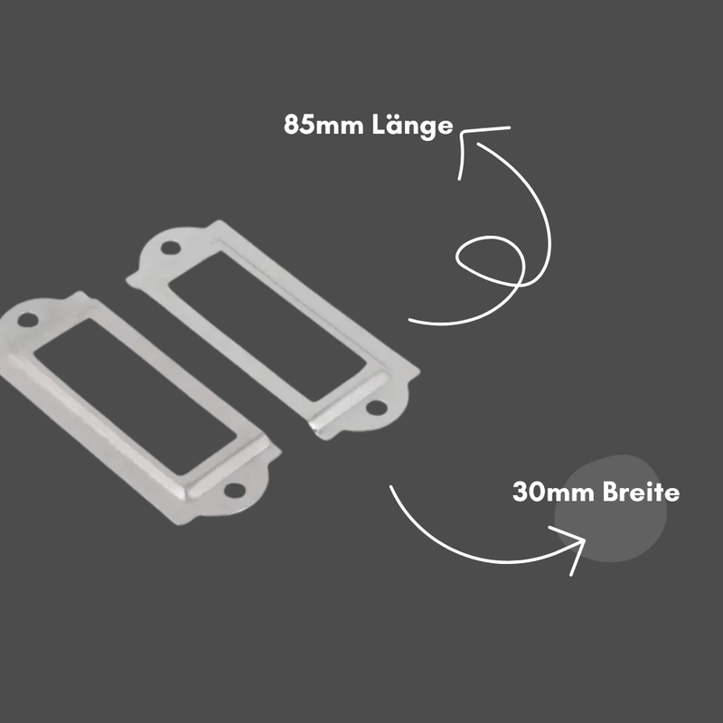 Metall Schubladen Etikettenhalter mit Schrauben