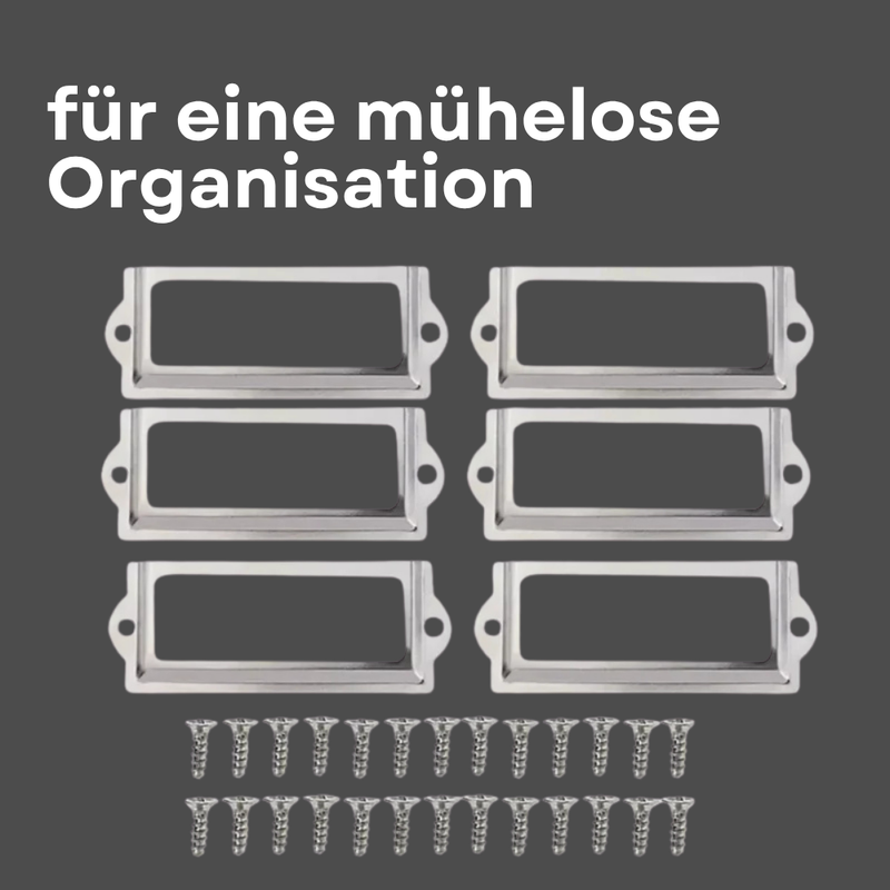 Metal label holder for furniture, drawers &amp; cabinets – card holder