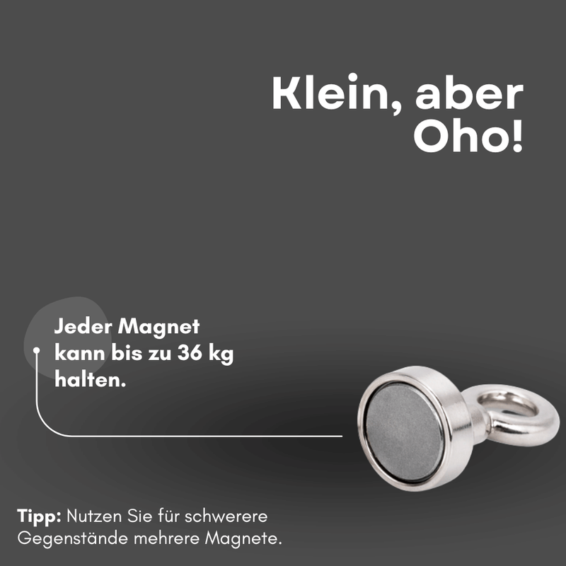 Neodym Eyelet Magnet 32 mm, ideal für Befestigung und Halten schwerer Gegenstände