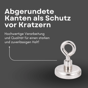 Neodym Angelmagnet mit Öse Ø32 mm 36 kg Haltekraft M5 Gewinde
