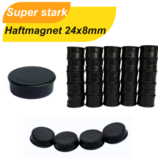 Set aus schwarzen Haftmagneten 24x8mm – Stilvoll und funktional