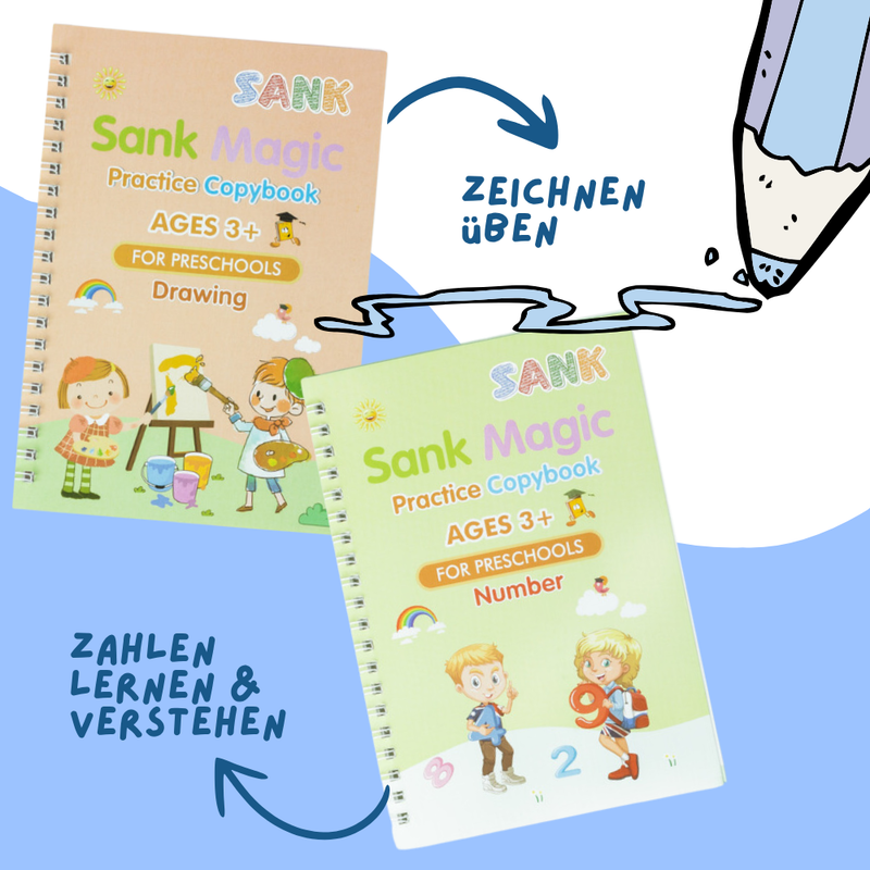 Magic Workbook A5 – Reusable Learning &amp; Coloring Book for Children Ages 3 and Up