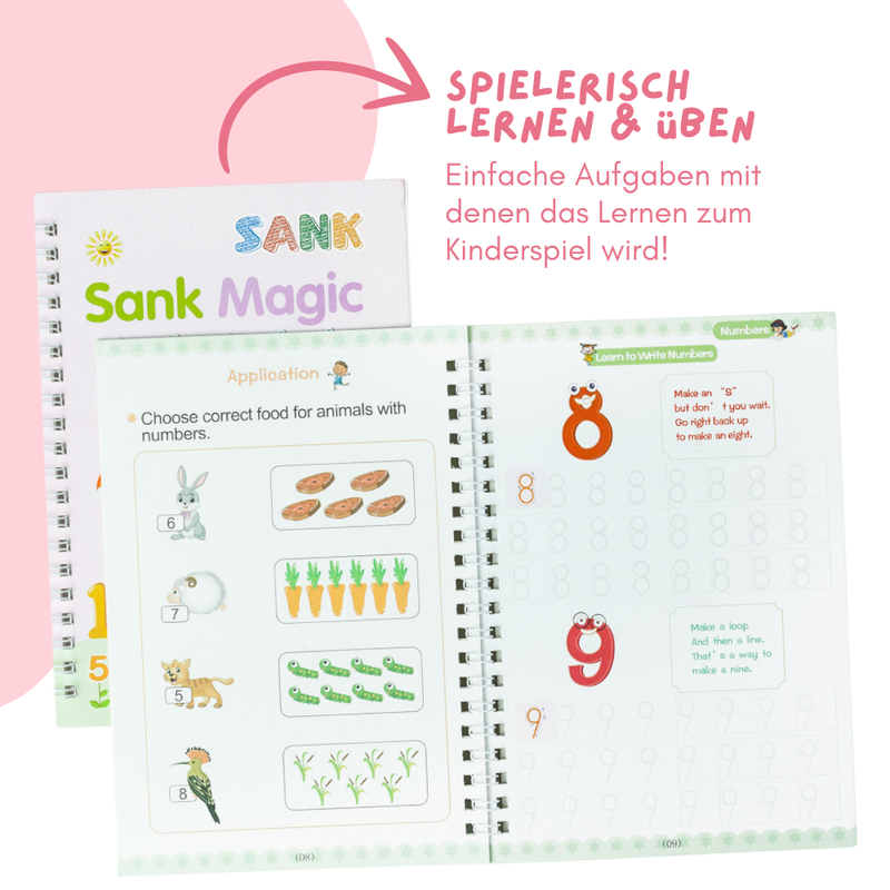 Magic Workbook A5 – Reusable Learning &amp; Coloring Book for Children Ages 3 and Up